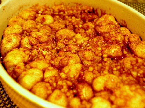 Monkey Bread almost finished cinnamon apple mokey bread