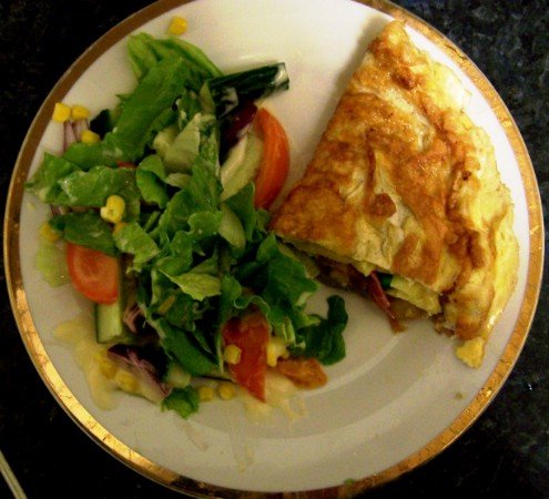 Top picture about the finished meal served on a plate