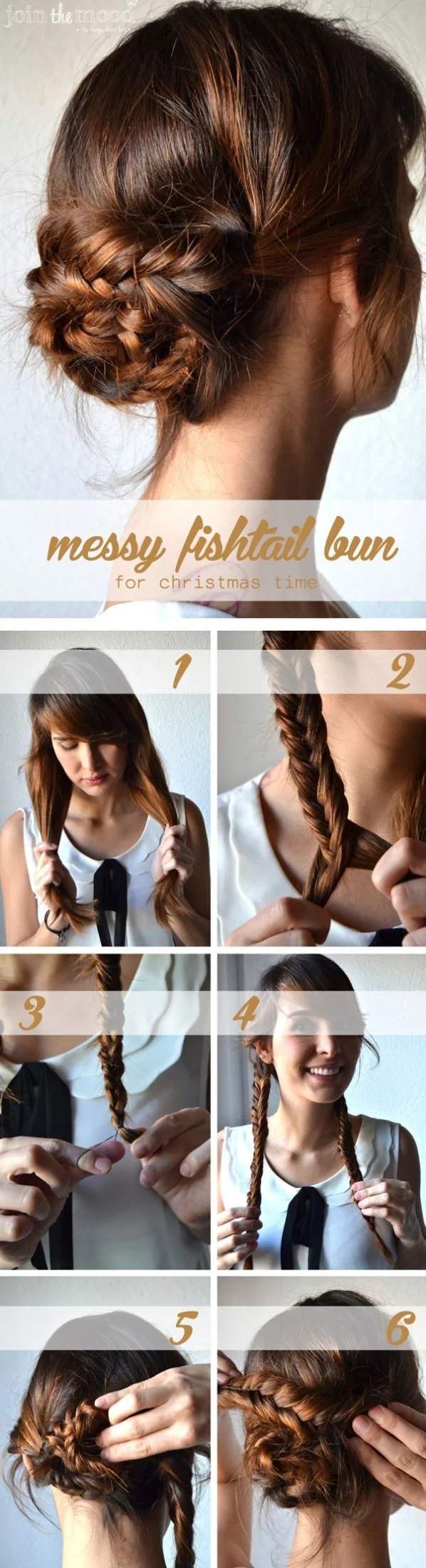 Fishtail braid up hairstyle tutorial