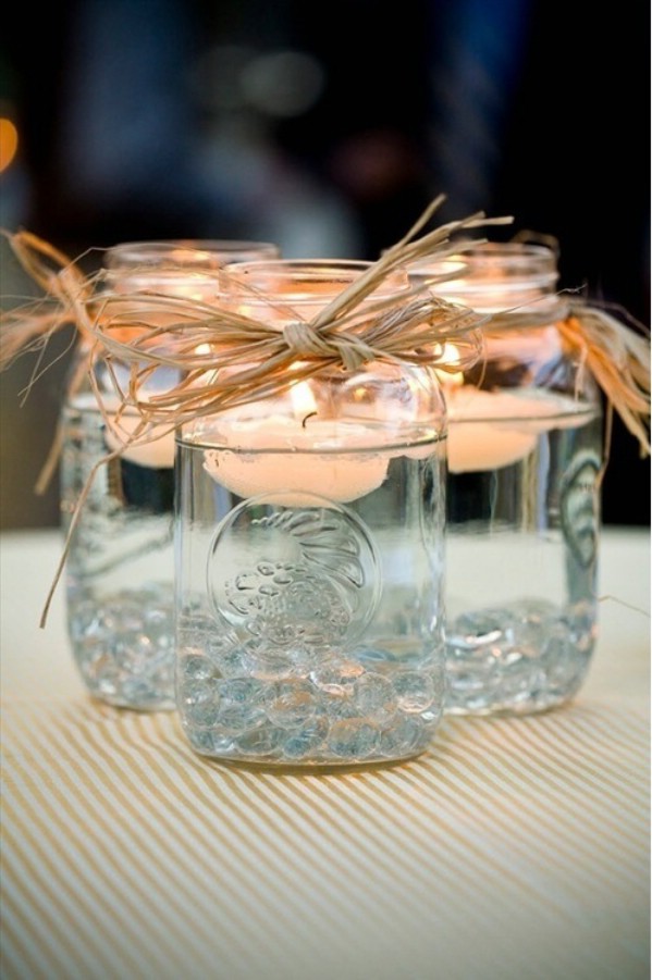 Mason jar candle decor