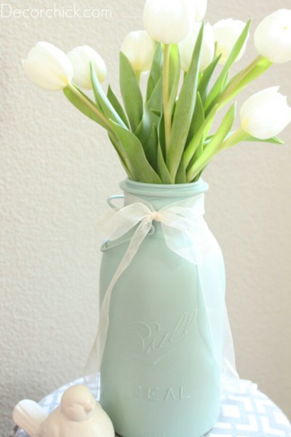 Diy easter mason jar vase