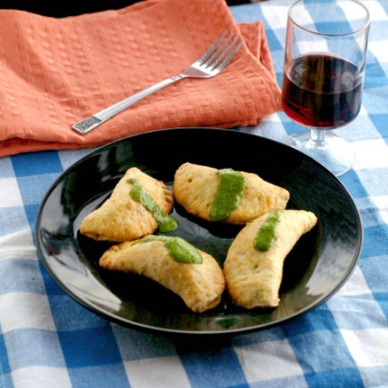 Chorizo and Chicken Empanadas with a Chimichurri Sauce