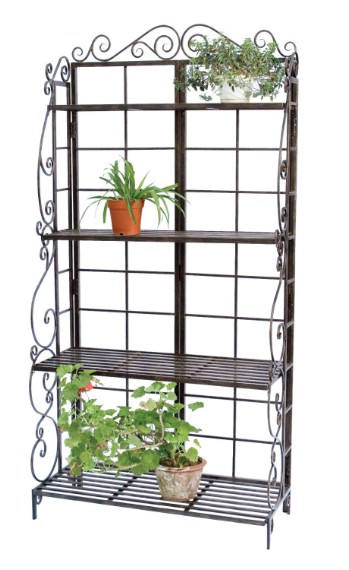 Bakers rack flower and plant stand