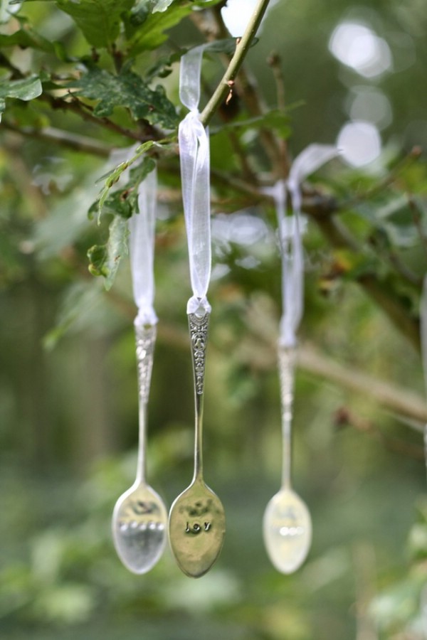 Spoon christmas tree ornaments