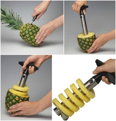 Woodi stainless steel pineapple easy slicer and de-corer
