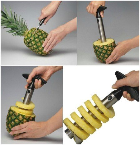 Woodi Stainless Steel Pineapple Easy Slicer and De-corer