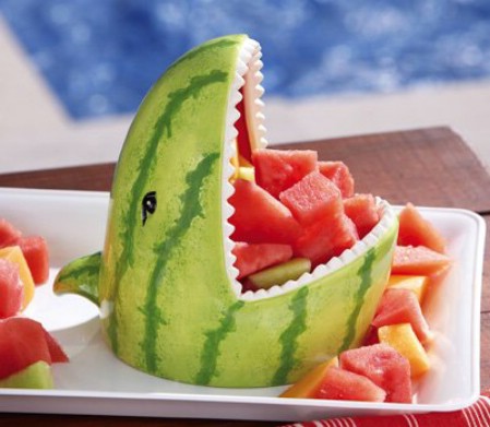 Watermelon shark decorative server