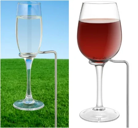 Wine glass outdoor holder