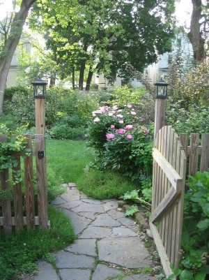 Beautiful flower garden entrance