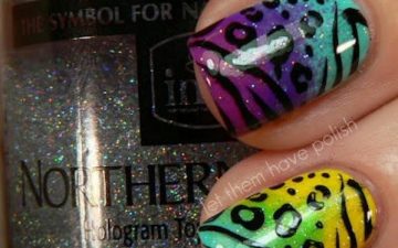 Funny leopard print nail art example and tutorial