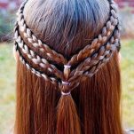 Three braids half up hairstyle