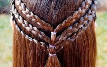 Triple braided half up renaissance hairstyle