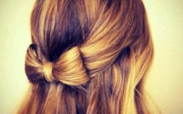 Bow half-up hairstyle tutorial