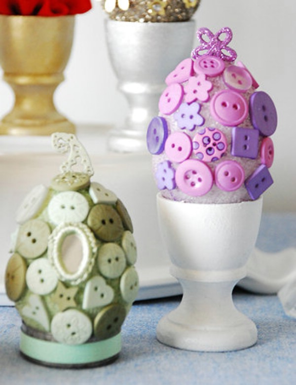 Cute diy easter button eggs