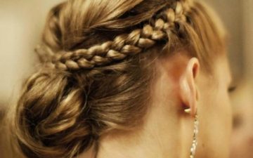 lace braid into low bun step by step