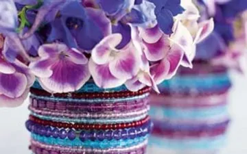 DIY beaded vases