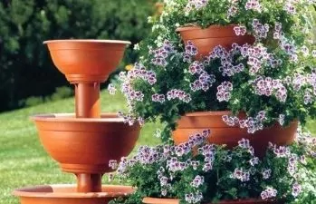 Three tier Terracotta flower stand
