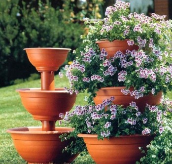Three tier Terracotta flower stand