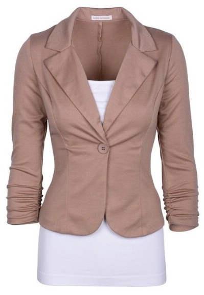 Auliné Collection Women's Casual Work Solid Candy Color Blazer