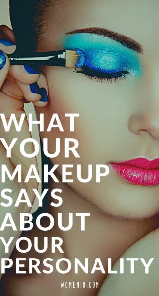 Woman with blue makeup