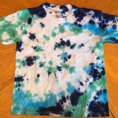 Two color tie dye shirt