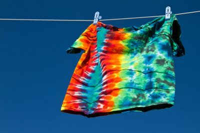 Tie dye shirt washed out and drying