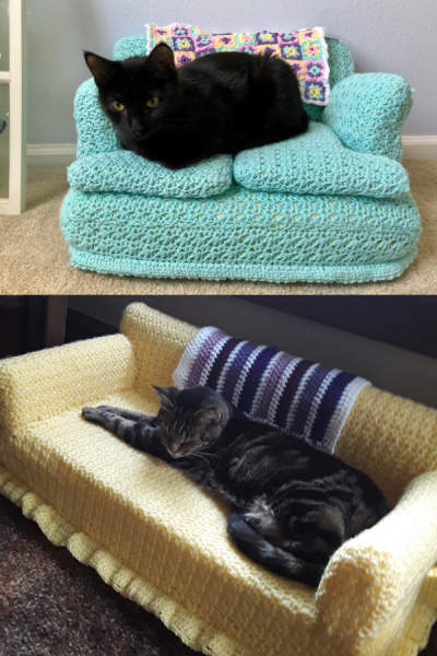 cat crochet couches