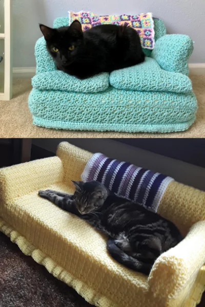 Cat crochet couches