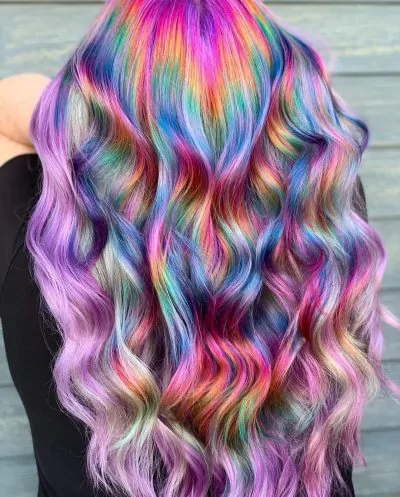 Photo of a beautiful holographic hair