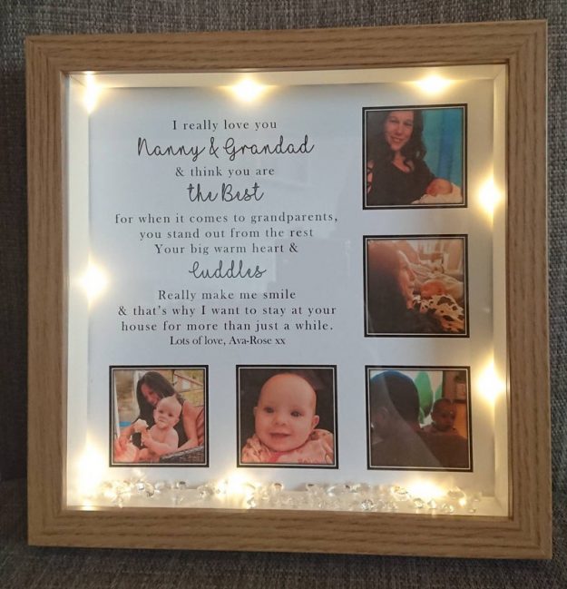 Personalised photo frame gift for moms and grandparents