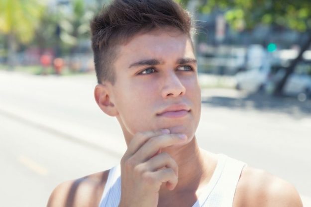 Guy thinking about you