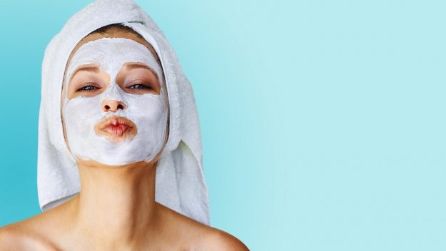 Facial mask on a woman