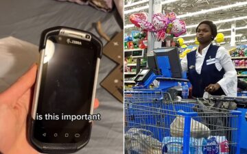 Customer finds walmart employees handheld device in their bag