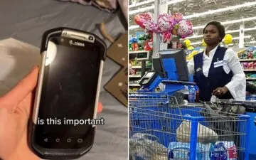 Customer finds Walmart employee's handheld device in their bag