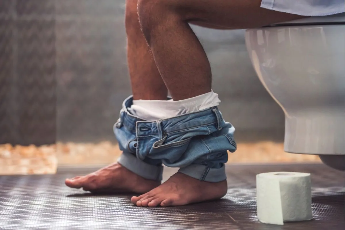 man on the toilet