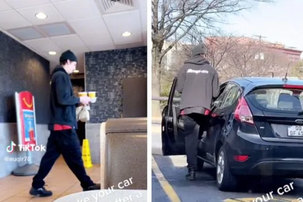 Car owner left speechless after seeing mechanic drive to McDonald's in his car to grab some food, then drive away 1 mechanic using suctomers car for Mcdonalds