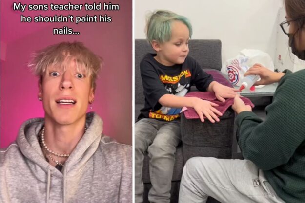 Parents Take Their Son To A Nail Salon To Get His Nails Painted Pink After His Teacher Told Him That Nail Painting Is “Just For Girls” 4 mr.shearhod