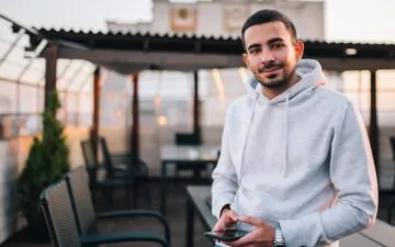 Handsome Man using mobile